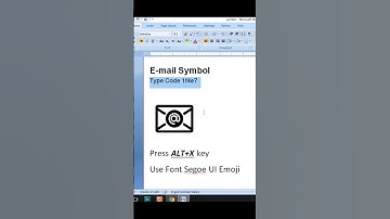 Email ✉️ Symbol in Ms Word  #computerthecourse #msword #code #computer #msoffice #shortsviral #ms