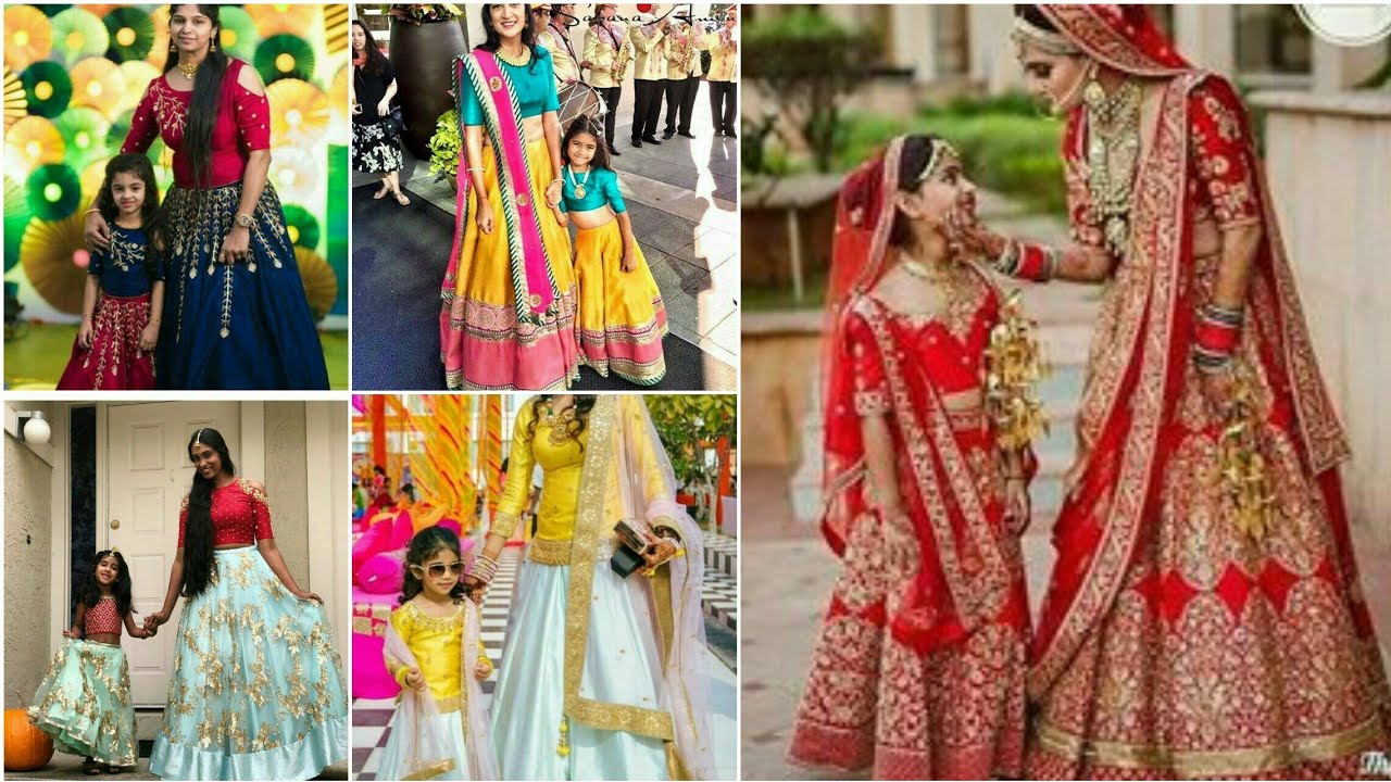 mom and daughter lehenga