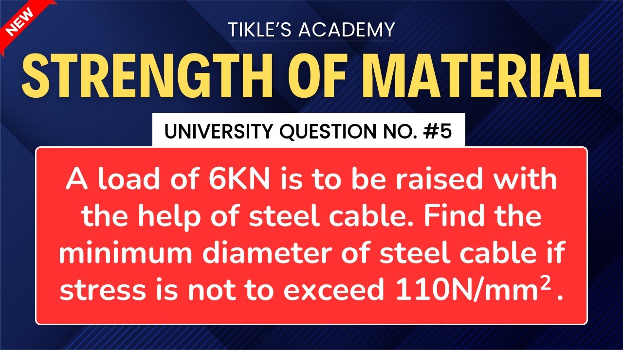 STRENGTH OF MATERIALS | SIMPLE STRESS AND STRAIN | UNIVERSITY QUE 5 ...