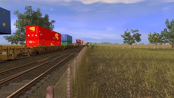 BNSF stack train high speed crossover in TANE