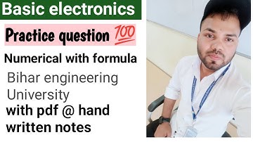 Basic electronics(BE) practice questions 3rd sem B-tech #BEU#