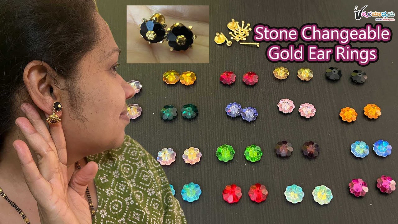 Details more than 103 stone changing earrings in gold best