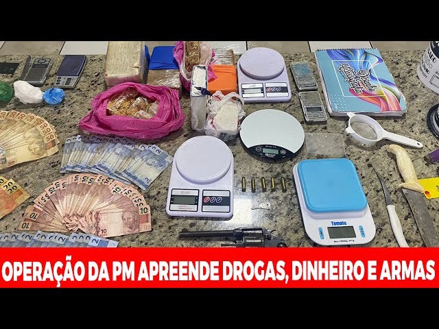 OPERAÇÃO DA P2 E ROCAM DO 10o BPM DE APUCARANA APREENDE DROGAS, DINHEIRO E ARMA