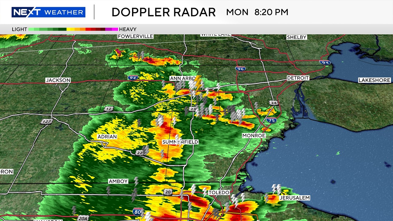 Live radar: Tracking strong storms Monday night in Southeast Michigan ...