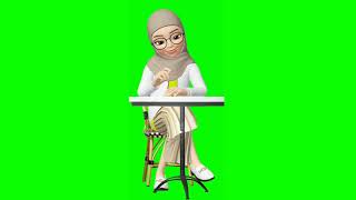 Green screen animasi  muslimah bicara,guru  bicara#freedownload