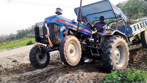 Powertrec Erup 50 Stuck Badly in Mud Jcb 3Dx Loading in Trolley Trakstar 550 Tractor