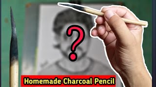 Drawing (SRK) with Homemade charcoal pencil | SRK drawing in Homemade pencil | Surat mehar arts