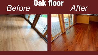 Refinishing Oak Floor with Duraseal  Stain Sedona Red⎮Before and After Update