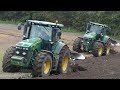 John Deere 8345R & 8230 Working Hard in The Field Ploughing w/ Kverneland PB100 Ploughs | DK Agri