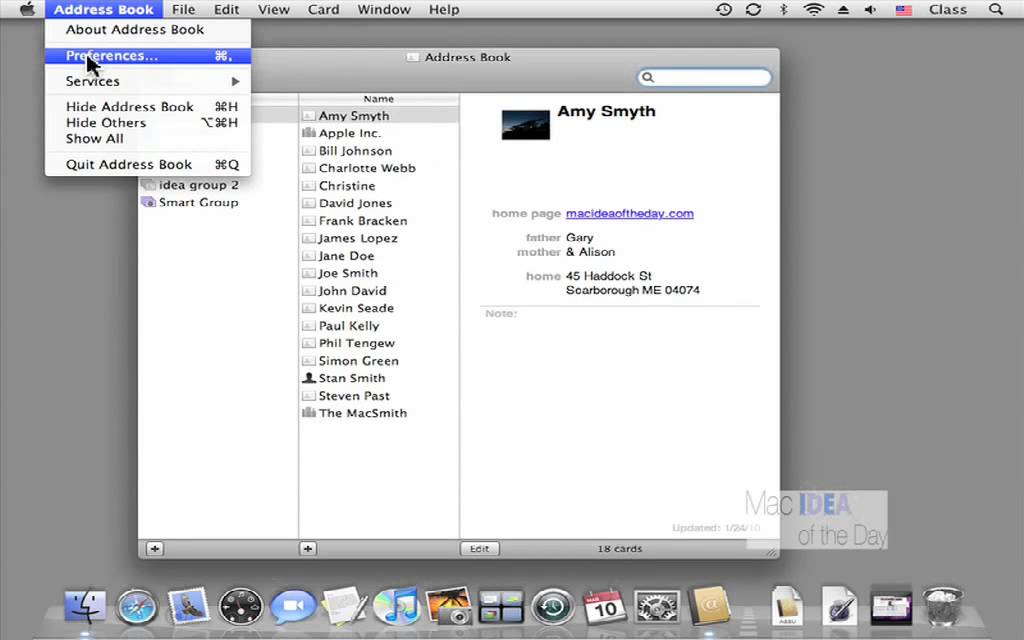 mac address book os version 10 6 part 12 font size youtube mac address size