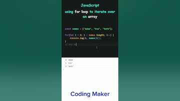 Javascript using for loop to iterate over an Array #youtubeshorts #shorts #short #javascript