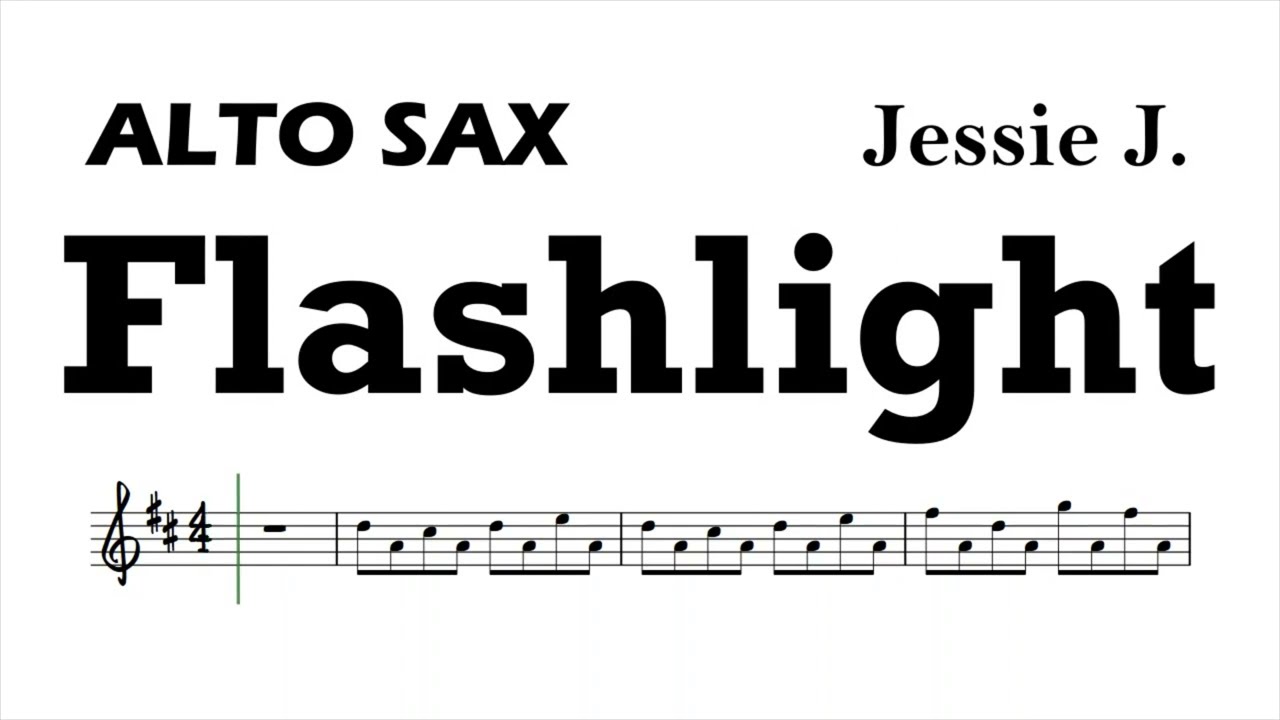 Flashlight Jessie J Alto Sax Sheet Music Backing Track Play Along Partitura