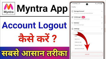 Myntra App Account Logout Kaise Kare || How To Logout Account In Myntra App