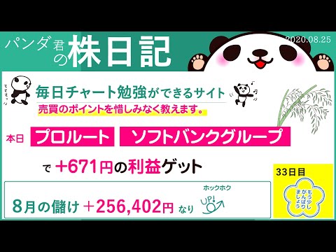ソフトバンクグループ株とプロルートの波に乗ってお小遣いゲット！ローソクチャートの技術はお小遣い稼ぎができる。株投資で、30万円を使って月15万を稼ぎます。