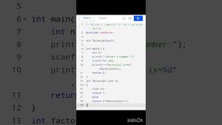 factorial of given number using recursion