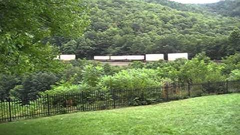 NS Westbound Doublestack Container Train at Horseshoe Curve with Helpers