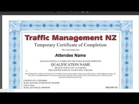 TaMNZ Booking Rooster Certificates overview