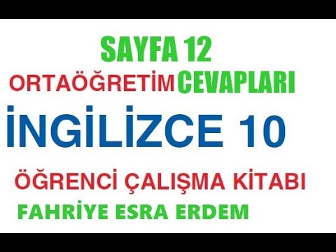 10. Sınıf İngilizce Çalışma Kitabı Cevapları Sayfa 12 Gizem Yayıncılık