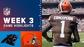 Panthers vs Browns Week 3 Simulation Highlights | Madden 27 Rosters