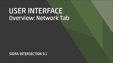 User Interface: Network Tab / SIDRA INTERSECTION 9.1