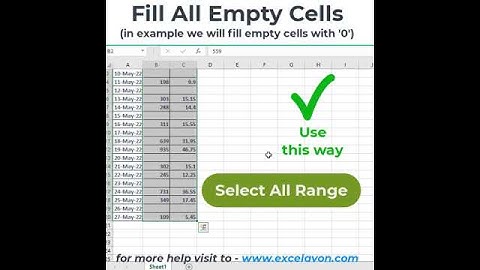 Fill all empty cells| Easy Excel trick | don
