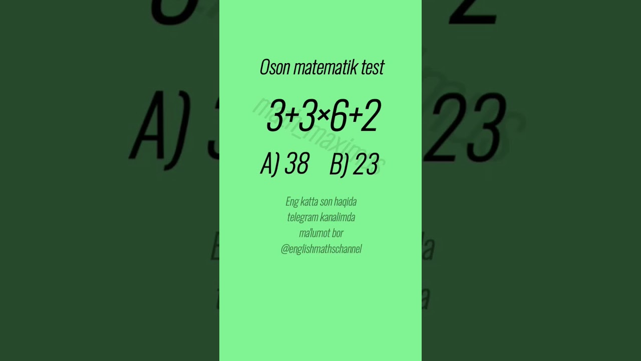 Oson matematik test 