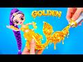 Golden, Cardboard &amp; Fluffy Mermaid for K-Pop Demon Hunters in Airplane! Ideas for Dolls