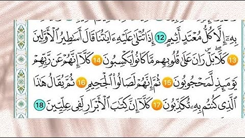 سورة المطففين من 13 الى 17
