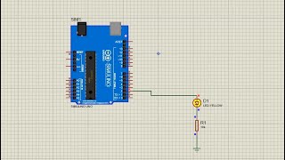 simulate a flashing led in proteus using arduino