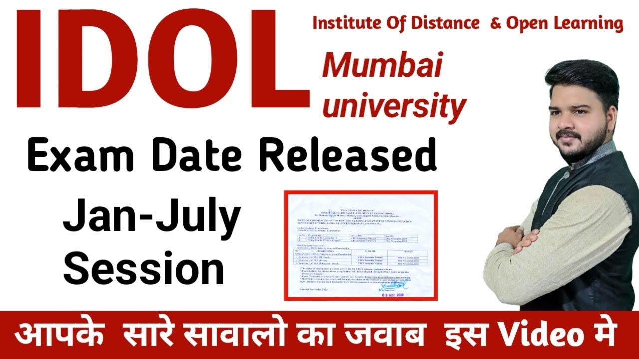 IDOL Exam Date Released 2023-24 Session || Jitesh Sir | mumbai University