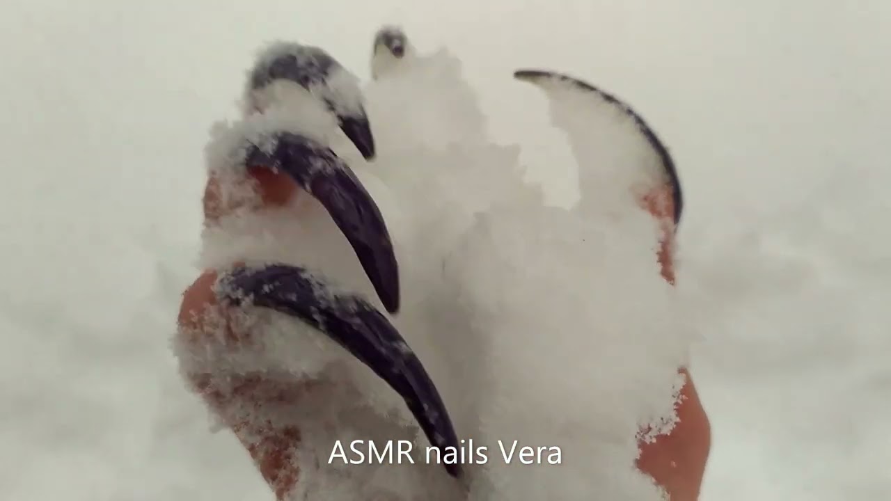 ASMR nails Vera snow Winter Triggers long nails