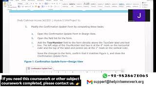 Shelly Cashman Access 365/2021 | Module 5: SAM Project 1a