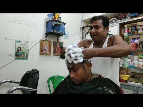Powerful shampoo massage by Indian barber | Head massage with neck cracking | ASMR