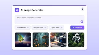 Build AI Image Generator in HTML CSS & JavaScript | Text-to-Image Generator in JavaScript #coding