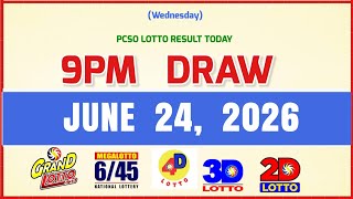 Lotto Results Today 9pm Draw June 24, 2026 PCSO screenshot 1