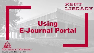 Using E-Journal Portal