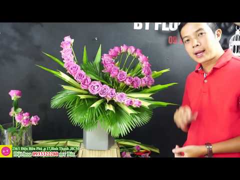 Video Mẫu cắm hoa Nhà thờ đẹp 74|Cắm hoa Hồng hình tròn - youtube