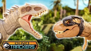 Tyrannosaurus rex Battles the Indominus rex!  | Jurassic World Dino Trackers