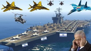 Israeli Naval Aircraft Carrier Badly Destroyed by Iranian Fighter Jets in Jerusalem Sea - GTA 5