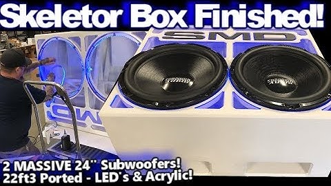 The "Skeletor" Box Finished! 2 Gigantic 24" Sundown ZV5 Subwoofers, Ported, Edge Lit Acrylic, BASS!
