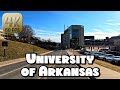 Driving around the university of arkansas campus  downtown fayetteville in 4k