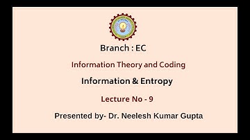 Information Theory & Coding | Information & Entropy |  AKTU Digital Education