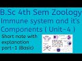 Immune system and it's Components part-1||B.Sc 4th Sem Zoology Unit-4||#education#pdf
