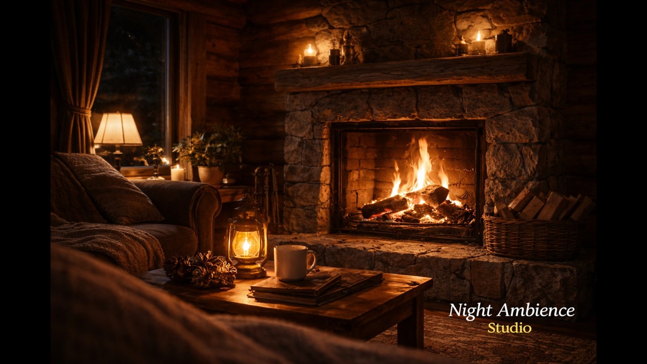 Cozy Fireplace Glow 🔥 Calm Indoor Ambience for Sleep & Focus