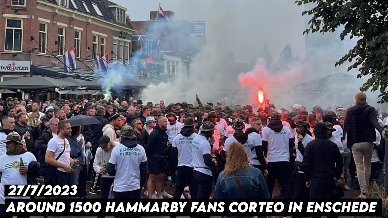 AROUND 1500 HAMMARBY FANS CORTEO IN ENSCHEDE || Twente FC vs Hammarby IF 27/7/2023