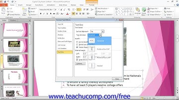 PowerPoint 2010 Tutorial Setting Text Box Options-2010-2007  Microsoft Training Lesson 4.8