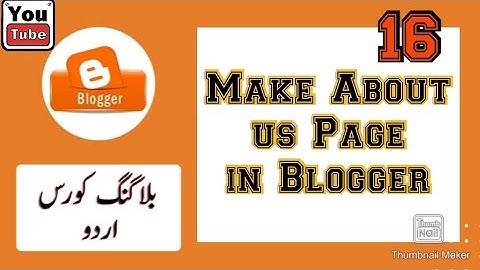 Make About us Page in Blogger | Generate About us Page in Blogger | About us Page for Blogger