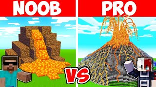 Minecraft NOOB vs PRO: GIANT VOLCANO HOUSE BUILD CHALLENGE WITH @ProBoiz 95