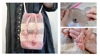 【巾着バック】CDを使ってバックを作ってみた❤︎Trinity stitch III