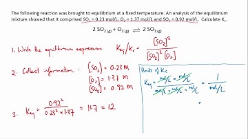 Equilibrium expression: worked problems and the units of Keq